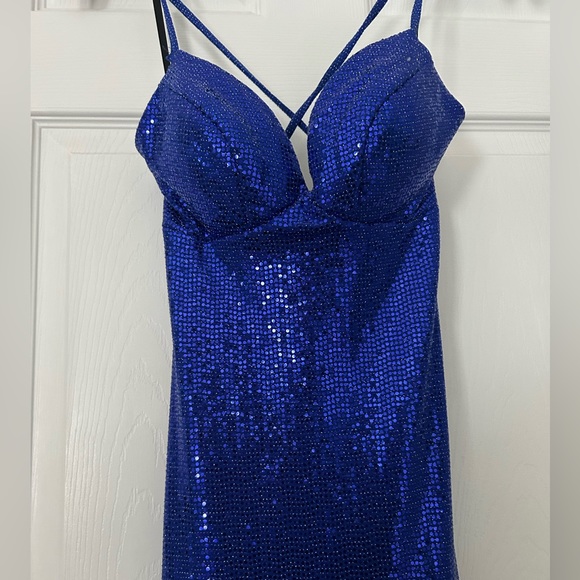 Sparkly Blue Prom Dress - Picture 3 of 6